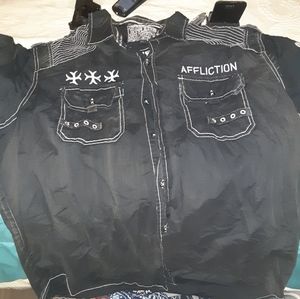 MENS affliction button ups